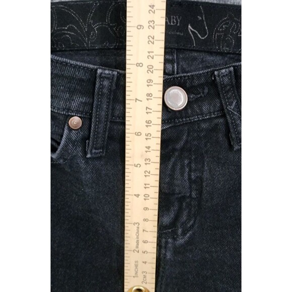 Wrangler Q-Baby Jeans Women’s 1/2 X 30 Black Boot Cut No Gap Waistband Denim - Picture 7 of 9